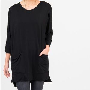 Agnes & Dora Black Deep Pocket Tunic